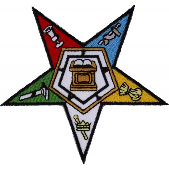 Patch, Embroidered Patch (Iron-On or Sew-On), Eastern Star Patch, Embroidered Patch (Iron-On or Sew-On), Eastern Star